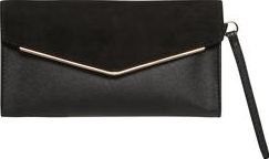 Dorothy Perkins, 1134[^]262015000713962 Womens Black bar wristlet clutch Bag- Black