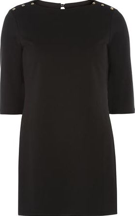 Dorothy Perkins, 1134[^]262015000708509 Womens Black Button Detail Tunic- Black DP05575210