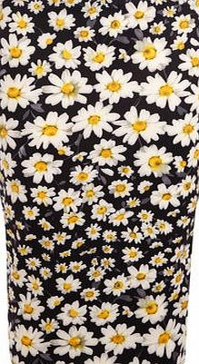 Dorothy Perkins Womens Black Daisy Scuba Tube Skirt- Black