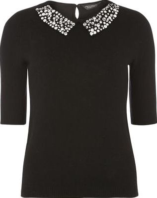 Dorothy Perkins, 1134[^]262015000713512 Womens Black Embellished Jumper- Black DP55317300