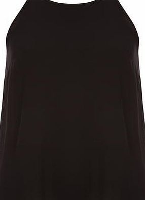 Dorothy Perkins Womens Black High Neck Cutaway Cami- Black