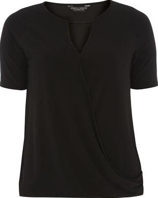 Dorothy Perkins, 1134[^]262015000707451 Womens Black Jersey Wrap Top- Black DP05605501