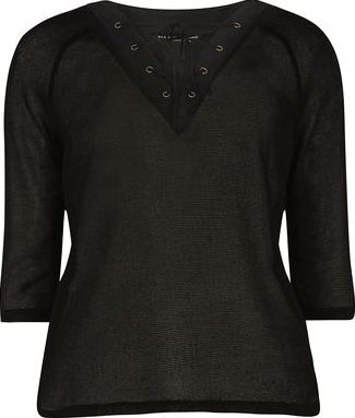 Dorothy Perkins, 1134[^]262015000709347 Womens Black Lace Up Top- Black DP56454710