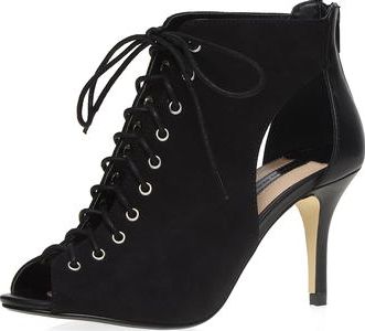 Dorothy Perkins, 1134[^]262015000706894 Womens Black lantern laceup boots- Black