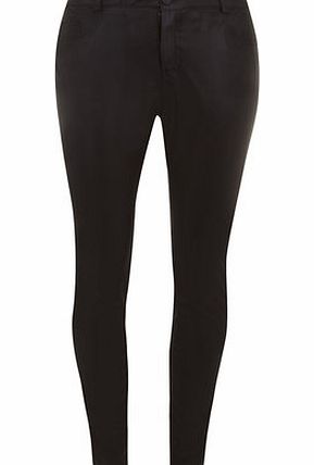 Dorothy Perkins Womens Black Leather Look Skinny Trouser- Black