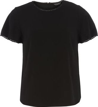 Dorothy Perkins, 1134[^]262015000707747 Womens Black Pom Pom Tee- Black DP05606910