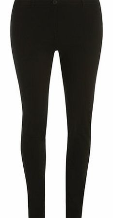 Womens Black Skinny Stretch Trousers- Black