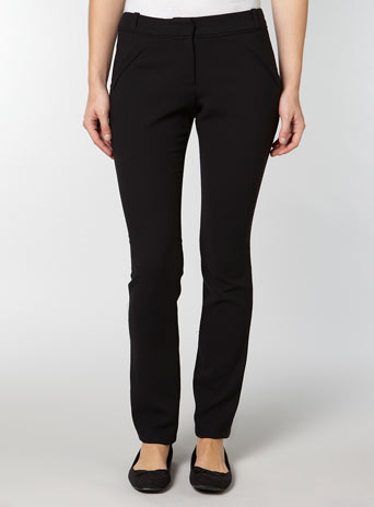 Dorothy Perkins Womens Black straight leg trousers- Black