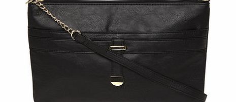 Dorothy Perkins Womens Black tab front crossbody bag- Black