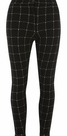 Dorothy Perkins Womens Black Windowpane Treggings- Black