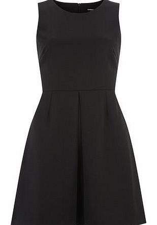 Womens Black Woven Skater Dress- Black DP66799101