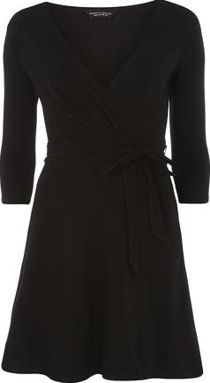 Dorothy Perkins, 1134[^]262015000709302 Womens Black Wrap Dress- Black DP56453001