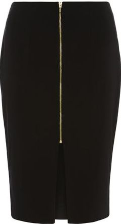 Dorothy Perkins, 1134[^]262015000709636 Womens Black Zip Bengaline Skirt- Black DP66831601