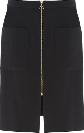 Dorothy Perkins, 1134[^]262015000710585 Womens Black Zip Front Skirt- Black DP66829901