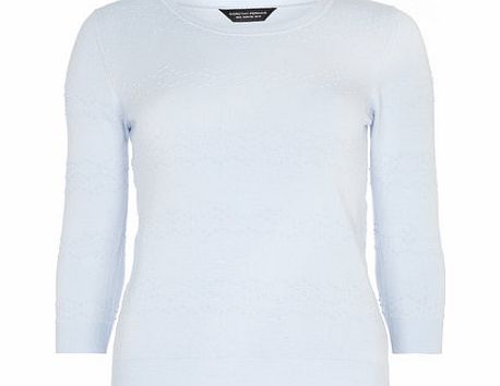 Dorothy Perkins Womens Blue Dobby Stripe Jumper- Blue DP55301326