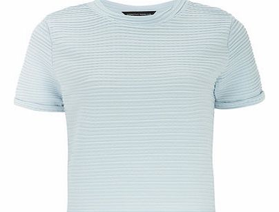 Womens Blue textured tee- Blue DP05468450