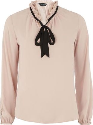 Dorothy Perkins, 1134[^]262015000707920 Womens Blush Frill Neck Blouse- Pink DP05606115