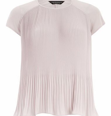 Dorothy Perkins Womens Blush Short Sleeve Pleat Top- Blush