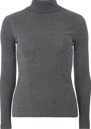 Dorothy Perkins, 1134[^]262015000707075 Womens Charcoal Rib Roll Neck Top- Grey DP56454862