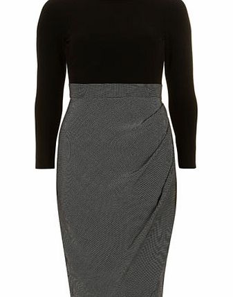 Dorothy Perkins Womens Closet Black Drape Skirt Dress- Black