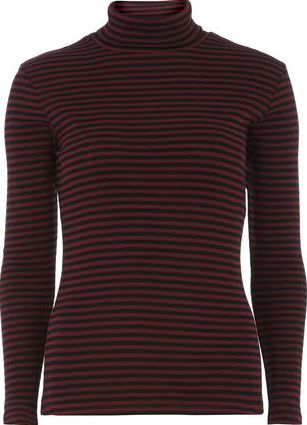 Dorothy Perkins, 1134[^]262015000714193 Womens Cranberry Stripe Roll Neck top- Black