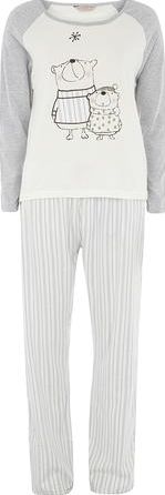 Dorothy Perkins, 1134[^]262015000708630 Womens Cream Star Gazing Bear Pyjamas- Cream