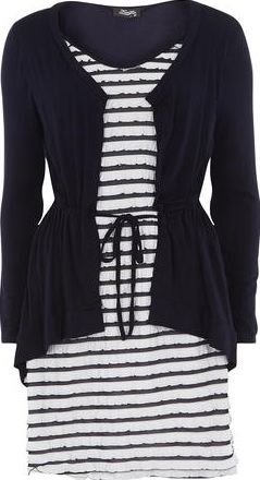 Dorothy Perkins, 1134[^]262015000705779 Womens Fever Fish Navy Frill Cardigan Tunic-