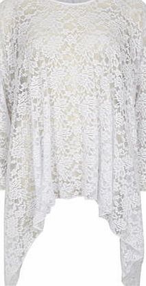 Dorothy Perkins Womens Feverfish White Lace Tunic- White