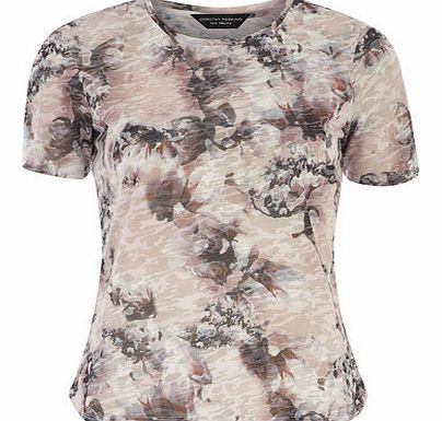 Dorothy Perkins Womens Floral Print Burnout Tee- Multi DP56379283