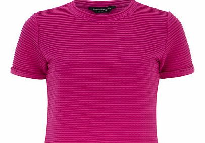 Womens Fuschia textured tee- Pink DP05468431