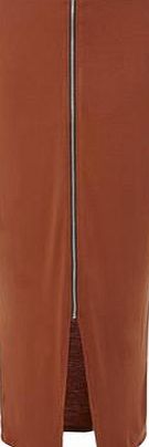 Dorothy Perkins Womens Ginger Zip Front Maxi Skirt- Ginger