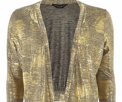 Womens Gold Jersey Shimmer Shrug- Gold DP05488523