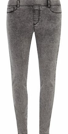 Dorothy Perkins Womens Grey acid wash ``Eden`` jeggings- Grey