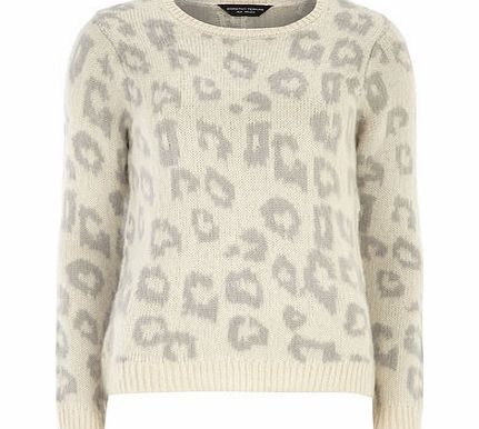 Womens Grey Brushed Animal Jumper- Grey DP55149600