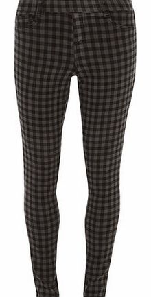 Dorothy Perkins Womens Grey Check Print Eden Jeggings- Grey