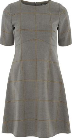 Dorothy Perkins, 1134[^]262015000711978 Womens Grey Check Skater Dress- Grey DP66832562