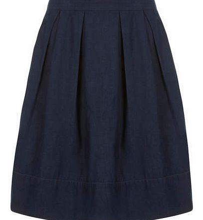 Womens Indigo denim midi skirt- Blue DP70281240