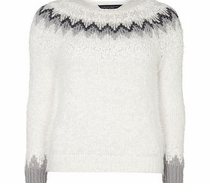 Womens Ivory Fairisle Jumper- White DP55156362