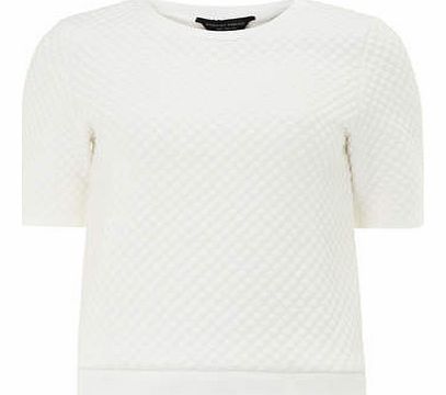 Dorothy Perkins Womens Ivory Spot Textured Tee- White DP05463022