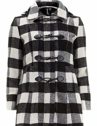 Womens Izabel London Black White Check Duffle