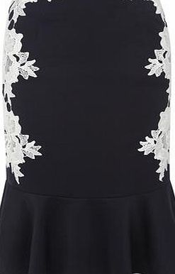 Dorothy Perkins Womens Jolie Moi Navy Lace Panelled Midi Skirt-