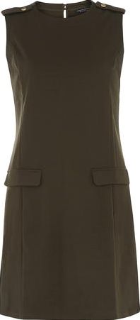 Dorothy Perkins, 1134[^]262015000711069 Womens khaki epaulette shift dress- Khaki