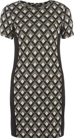 Dorothy Perkins, 1134[^]262015000711025 Womens khaki geo panel bodycon dress- Khaki