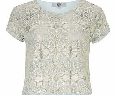 Womens Lola Skye Mint Lace Tee- Green DP12295901