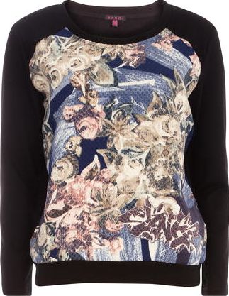 Dorothy Perkins, 1134[^]262015000707700 Womens Mandi Multi Blue Floral Sweatshirt- Blue