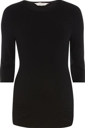 Dorothy Perkins, 1134[^]262015000705558 Womens Maternity Black Longline Ribbed Top-