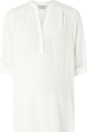 Dorothy Perkins, 1134[^]262015000705256 Womens Maternity Ivory Pleat Roll Sleeve Blouse-