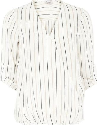 Dorothy Perkins, 1134[^]262015000705283 Womens Maternity Ivory Stripe Wrap Blouse- Ivory