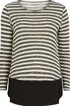 Dorothy Perkins, 1134[^]262015000705485 Womens Maternity Oatmeal Stripe Knit jumper-