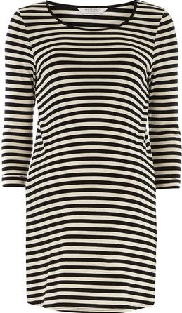 Dorothy Perkins, 1134[^]262015000705612 Womens Maternity Stripe Split Side Tee- Oatmeal